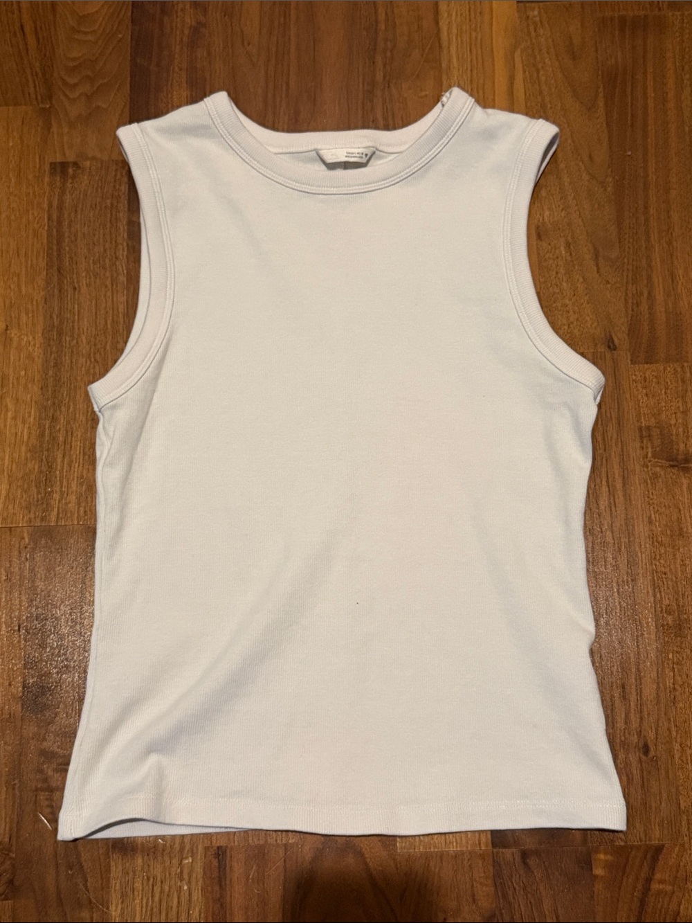Zara Classic Sleeveless White Ribbed Tank